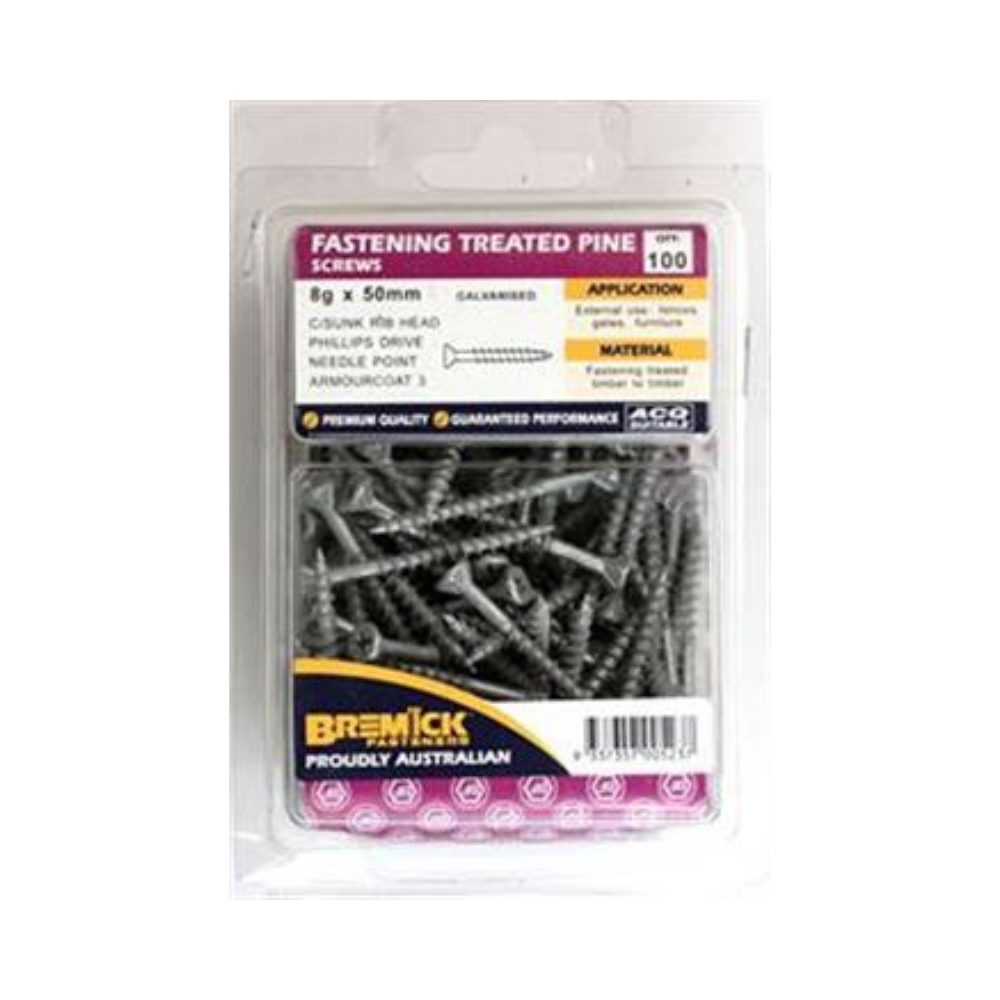 Bremick Screws for Treated Pine Galvanised - (Various Sizes)