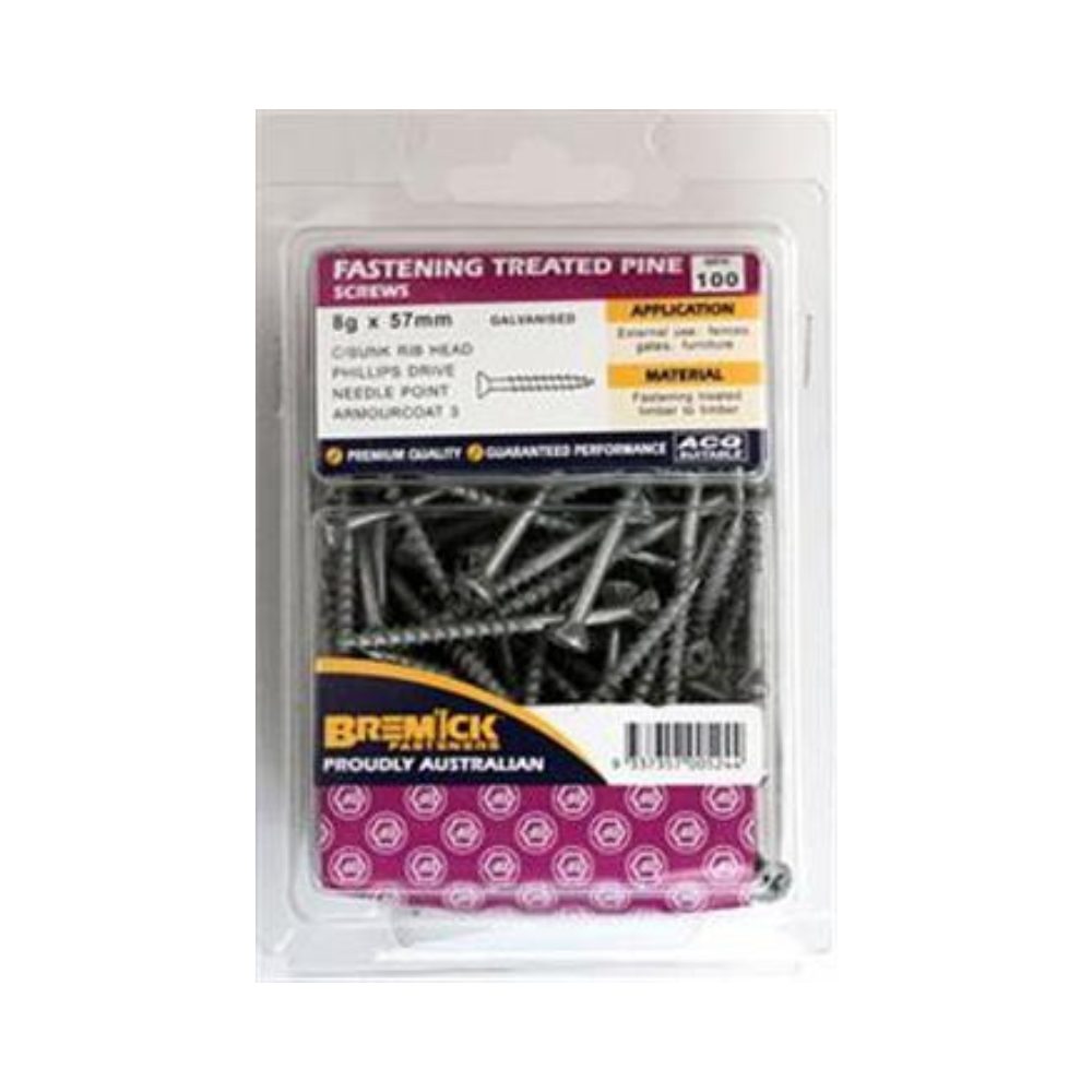 Bremick Screws for Treated Pine Galvanised - (Various Sizes)