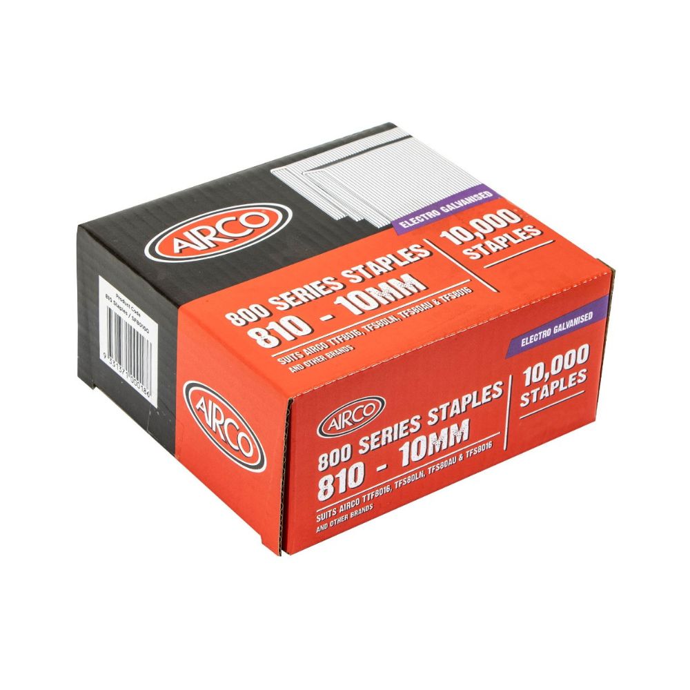 Airco 800 Series Galvanised Staples Size 10,000 Pack