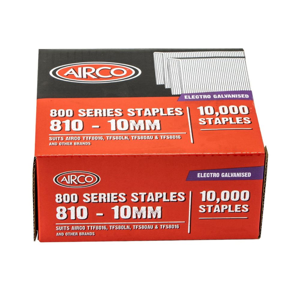 Airco 800 Series Galvanised Staples Size 10,000 Pack