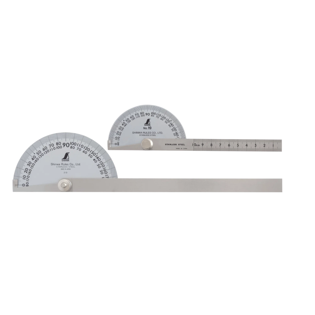 Shinwa No. 19 Protractor 90mm Stainless Steel