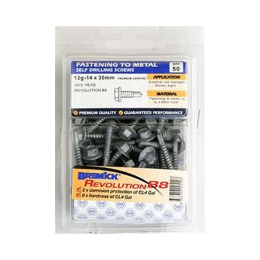 Bremick Screw Hex Metal B8 (Various Sizes)