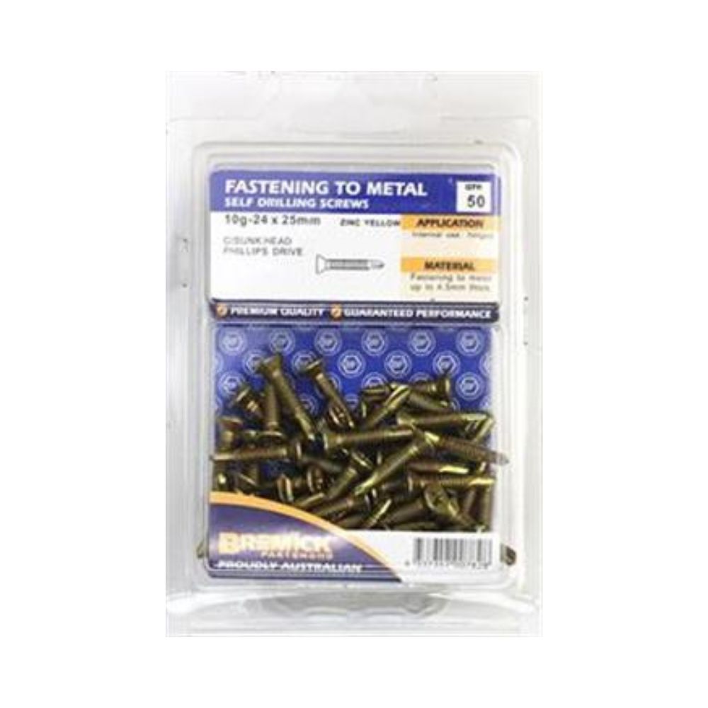 Bremick Screw Countersunk Metal Zinc Plated - 8g & 10g - 25, 30, 40, 50 &65mm