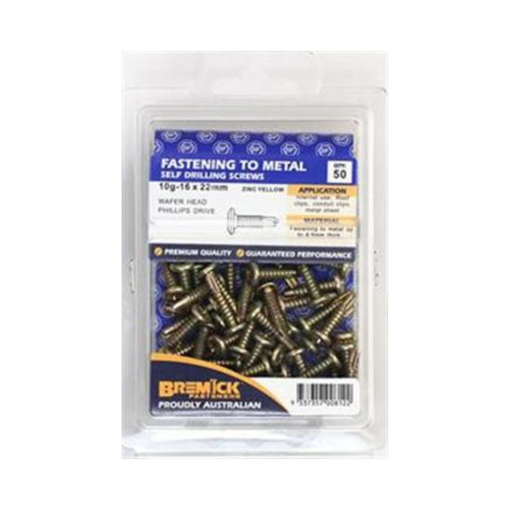 Bremick Screw Wafer Metal Zinc Plated 10g - 16mm to 30mm