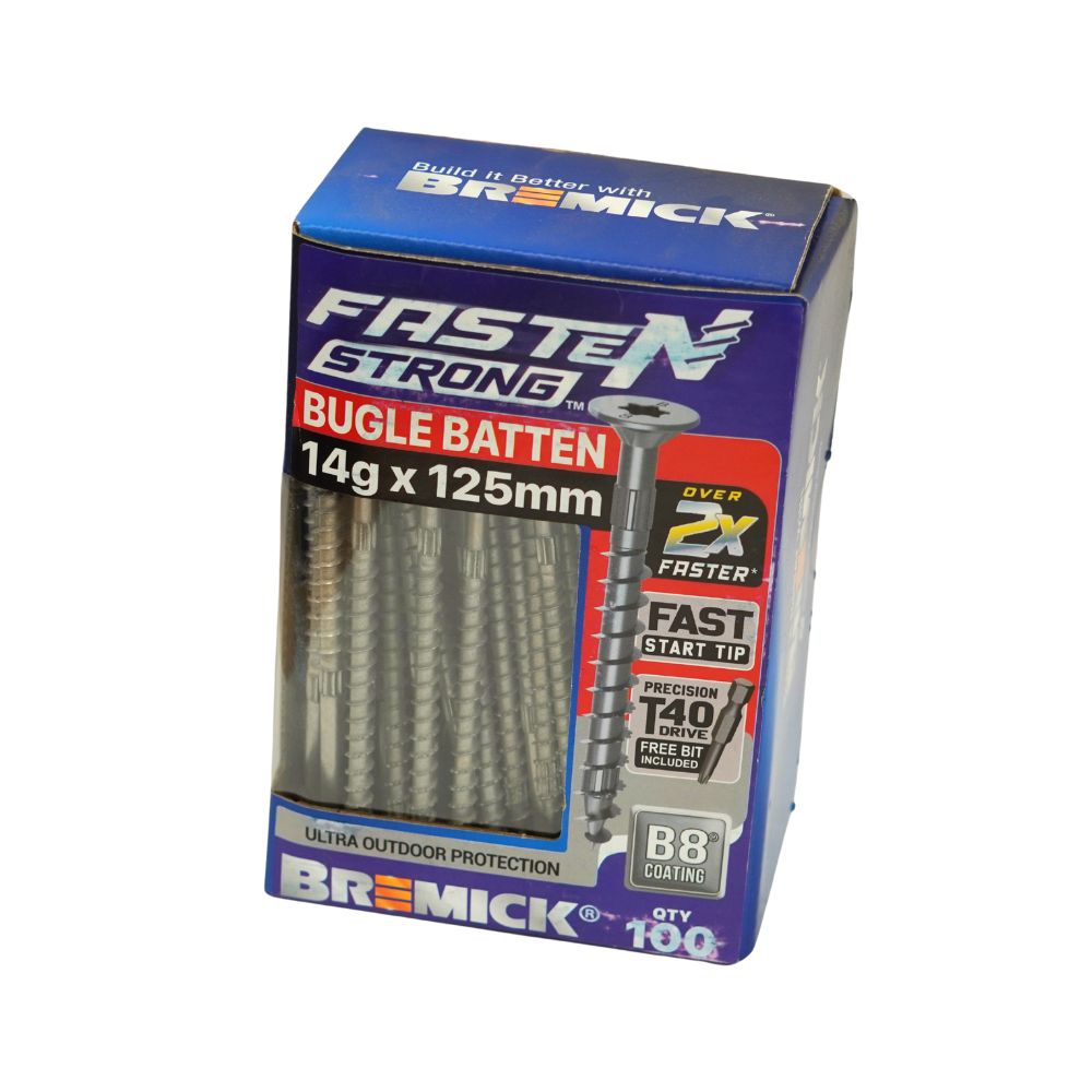 Bremick Bugle Batten Fasten Strong 14g CL3 T40 Drive Screws - Various Sizes and Packs