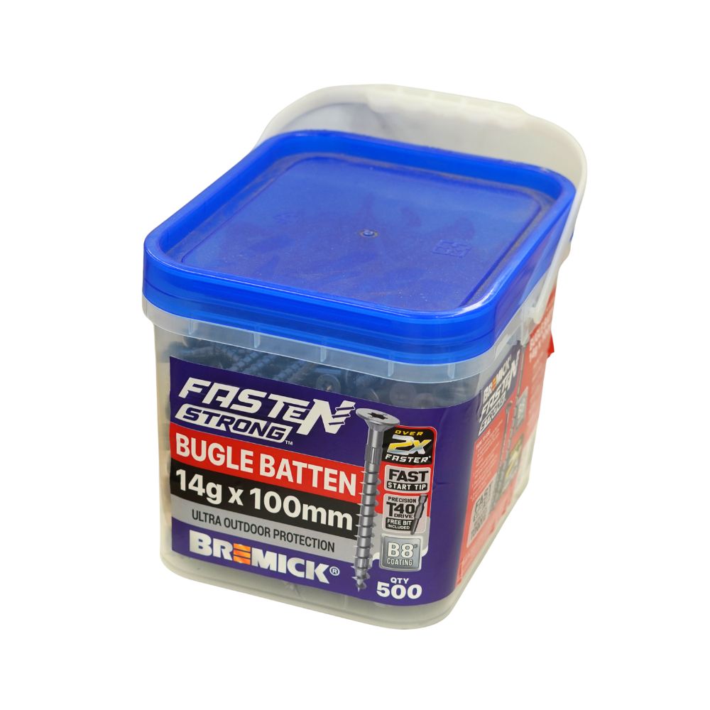 Bremick Bugle Batten Fasten Strong 14g CL3 T40 Drive Screws - Various Sizes and Packs