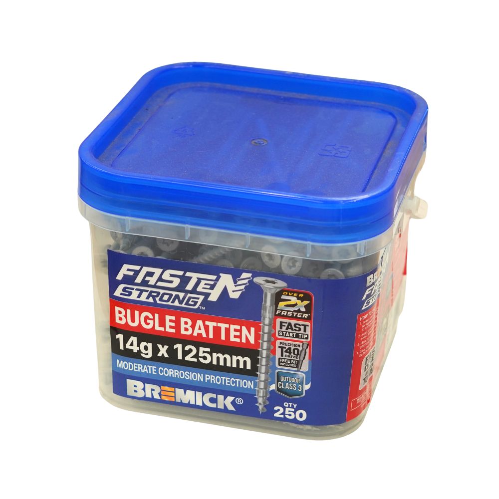 Bremick Bugle Batten Fasten Strong 14g CL3 T40 Drive Screws - Various Sizes and Packs