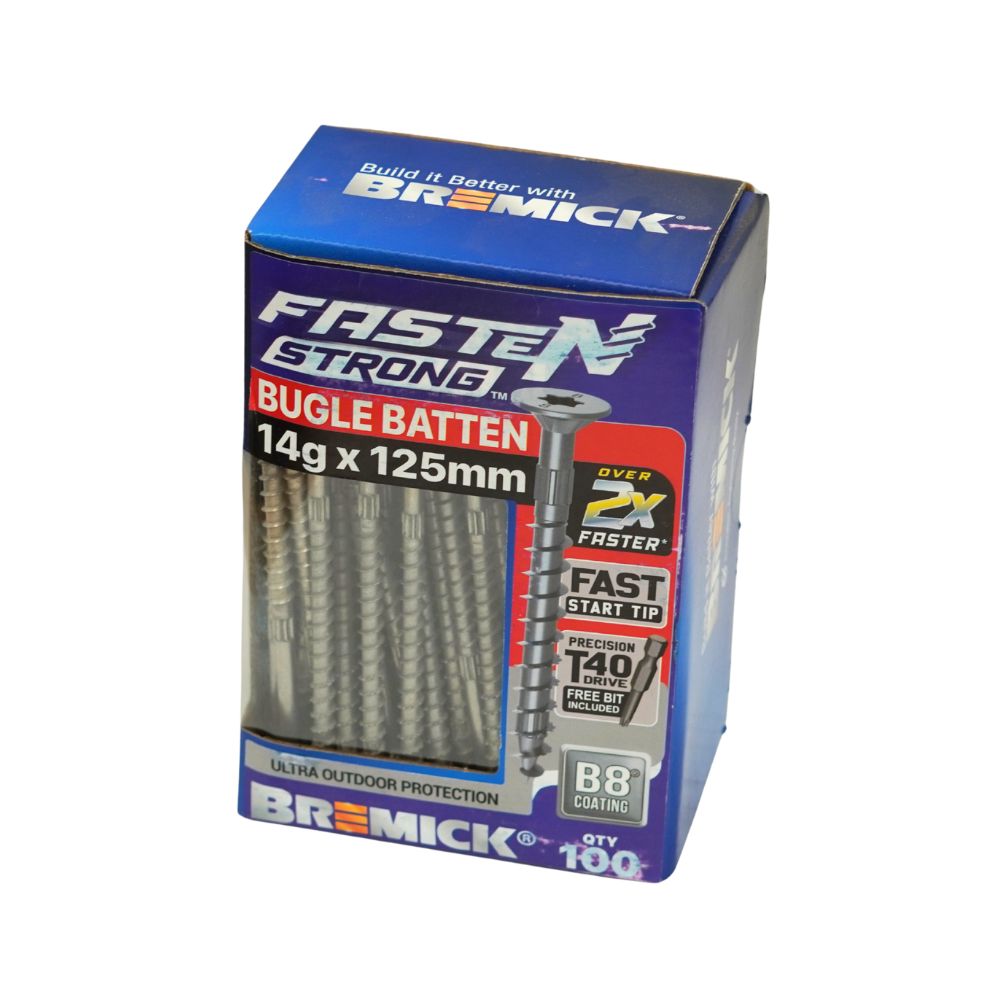 Bremick Bugle Batten Fasten Strong 14g CL3 T40 Drive Screws - Various Sizes and Packs