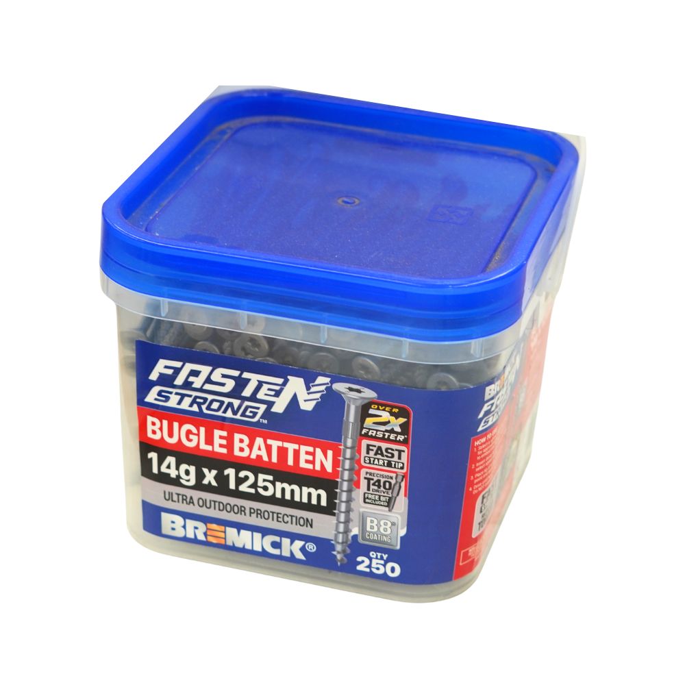Bremick Bugle Batten Fasten Strong 14g B8 T40 Drive Screws with Pack and Box Options
