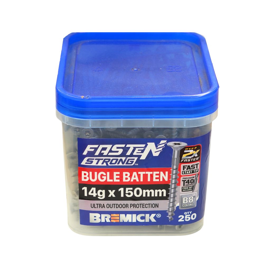 Bremick Bugle Batten Fasten Strong 14g B8 T40 Drive Screws with Pack and Box Options