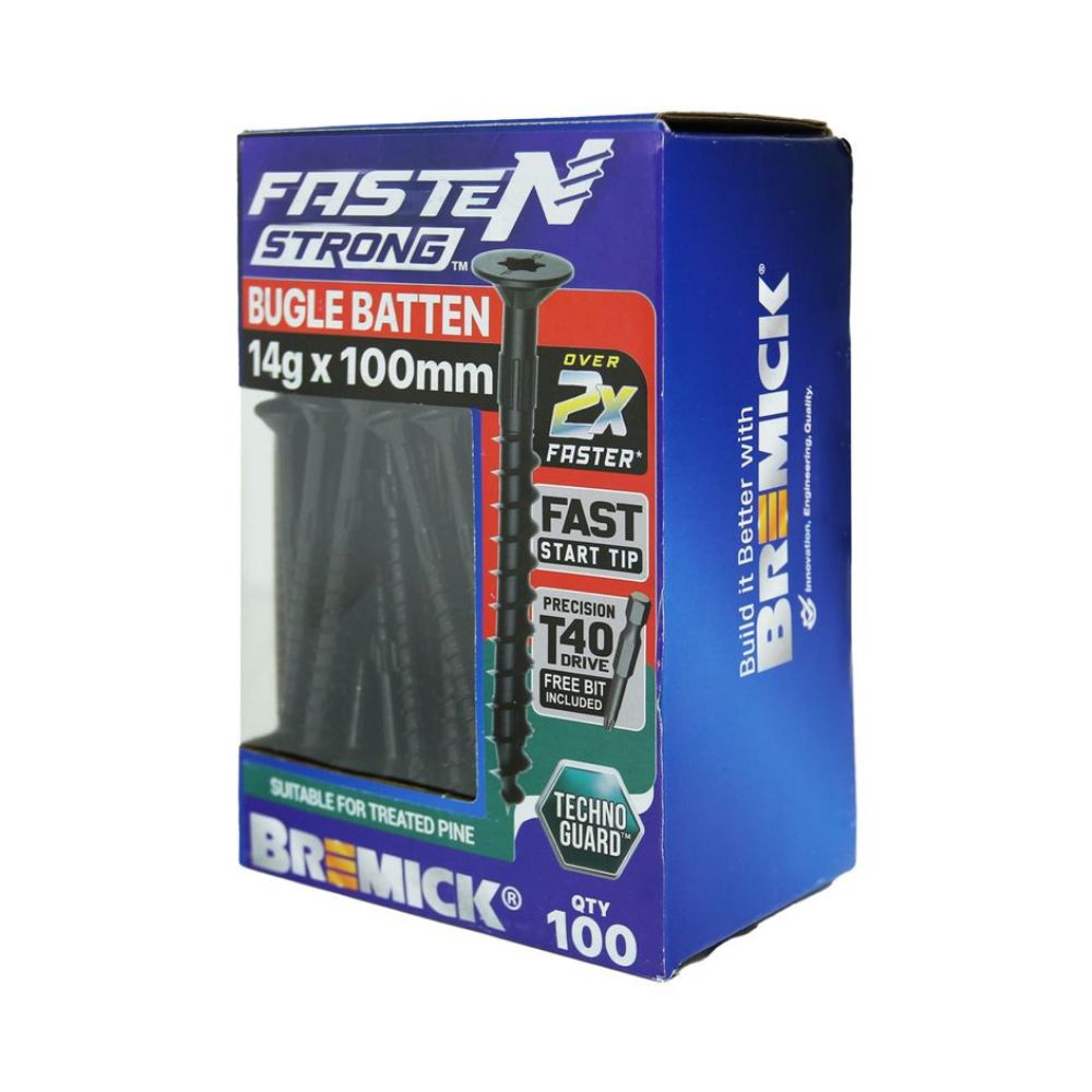 Bremick Bugle Batten Fasten Strong Black 14g T40 Drive Screws Pack and Box Options