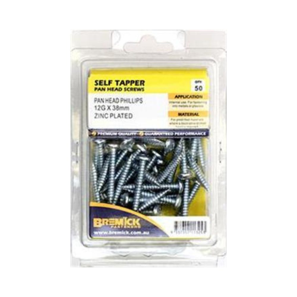 Bremick Screw Self Tapper Pan Head Zinc Plated - (Various Sizes)