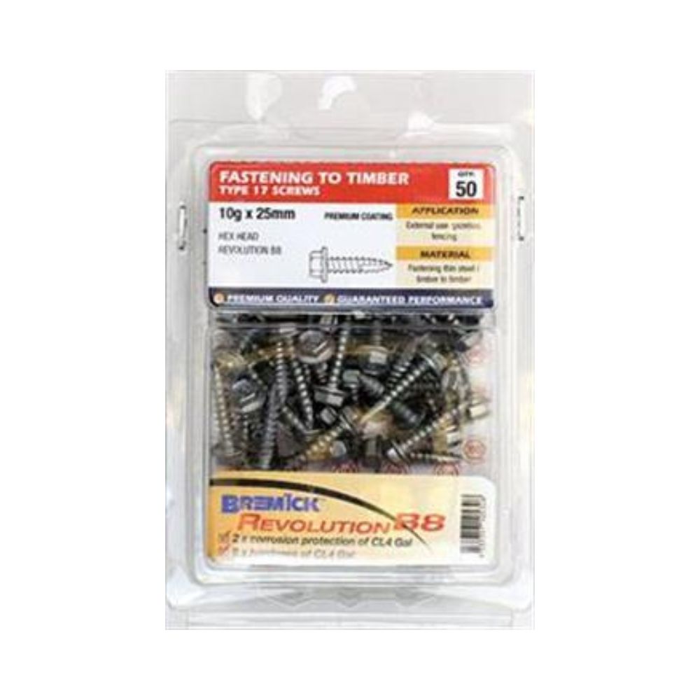 Bremick Screw Hex T17 B8 - 10g to 14g (Various Sizes)