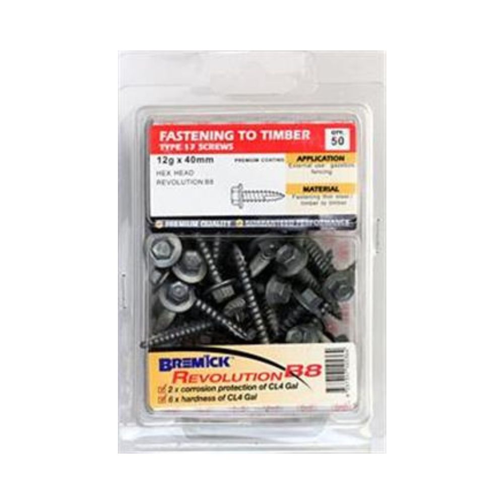Bremick Screw Hex T17 B8 - 10g to 14g (Various Sizes)