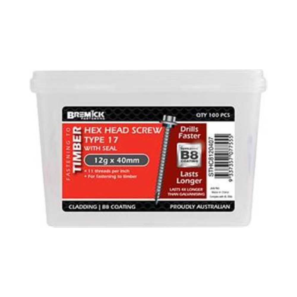 Bremick Screw Hex T17 B8 SL - (Various Sizes)