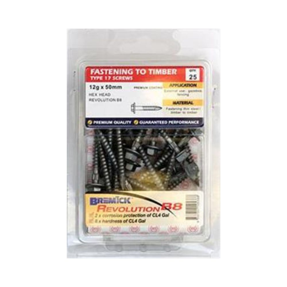 Bremick Screw Hex T17 B8 - 10g to 14g (Various Sizes)