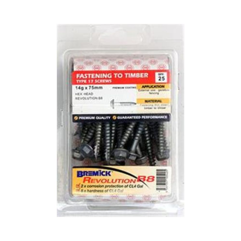 Bremick Screw Hex T17 B8 - 10g to 14g (Various Sizes)