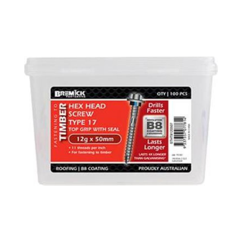 Bremick Screw Hex T17 B8 SL - (Various Sizes)