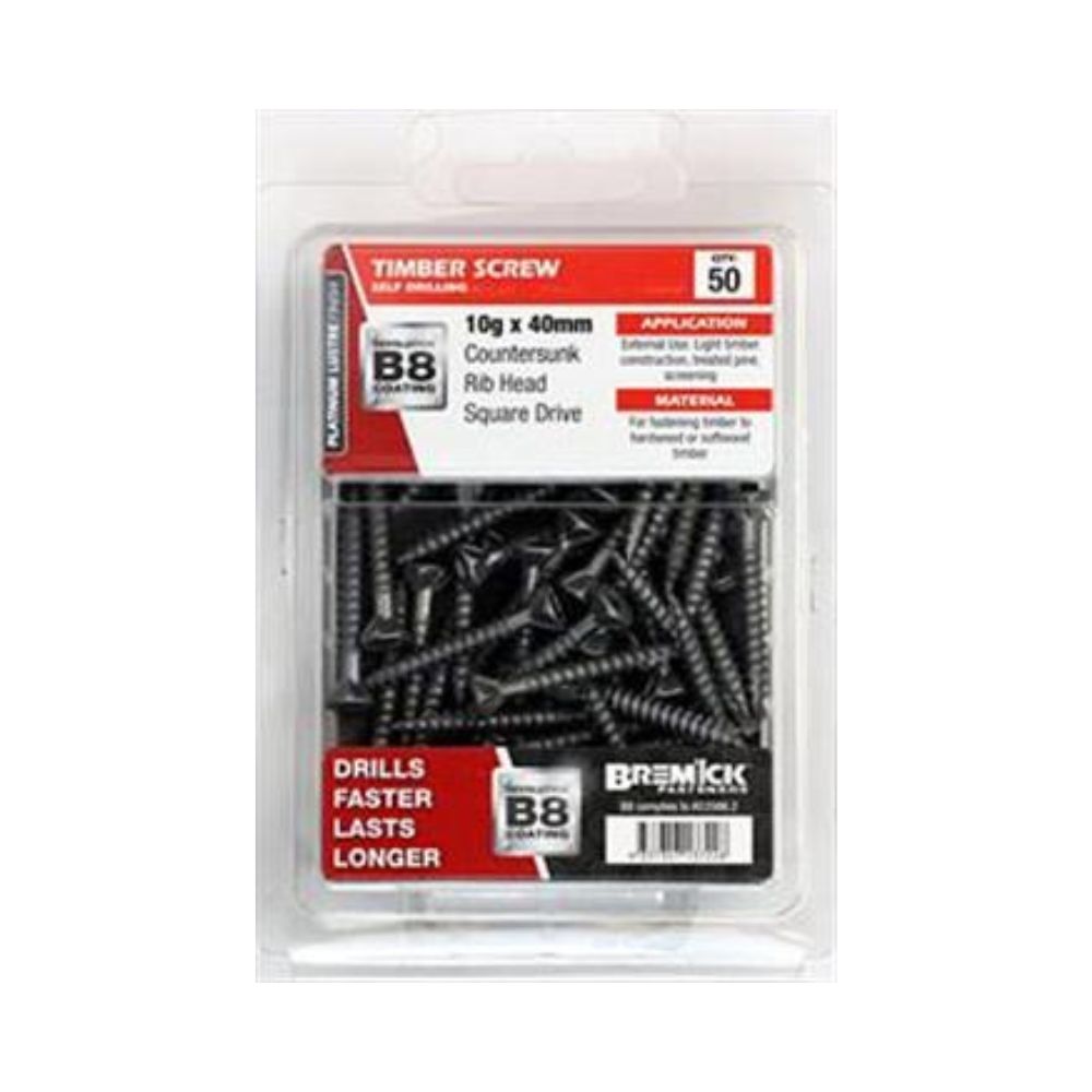 Bremick Screw Timber T17 B8 - 10g &amp; 12g - 40, 50, 65, 75 &amp; 100mm