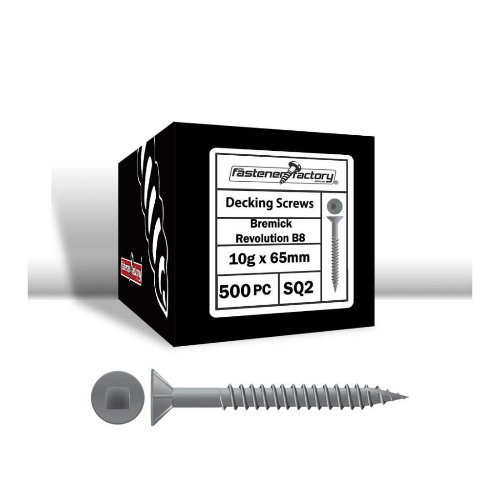 Bremick™ Decking Screw Trim Head Square Drive Revolution B8™ 10x65mm 500 Screws