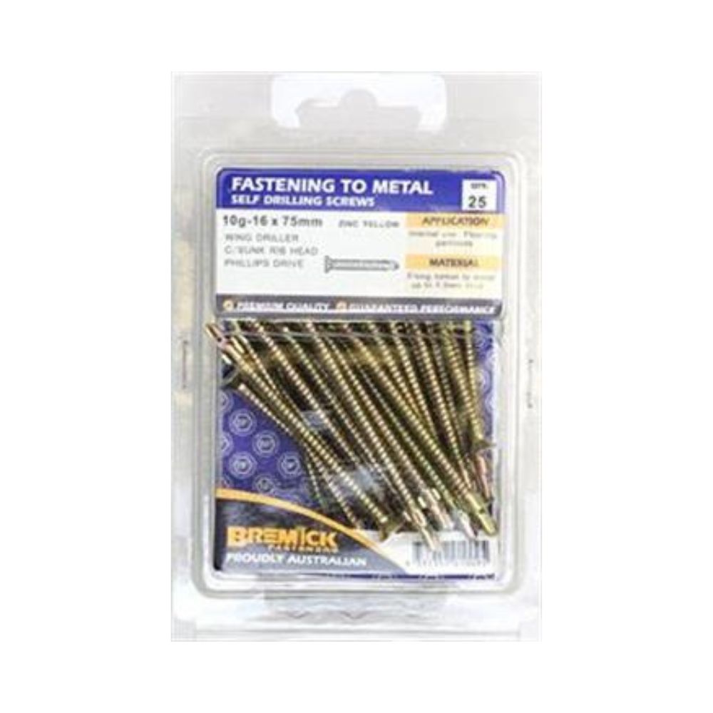 Bremick Screw Wing Zinc Plated - 6g &amp; 10g 45mm, 50mm &amp; 75mm