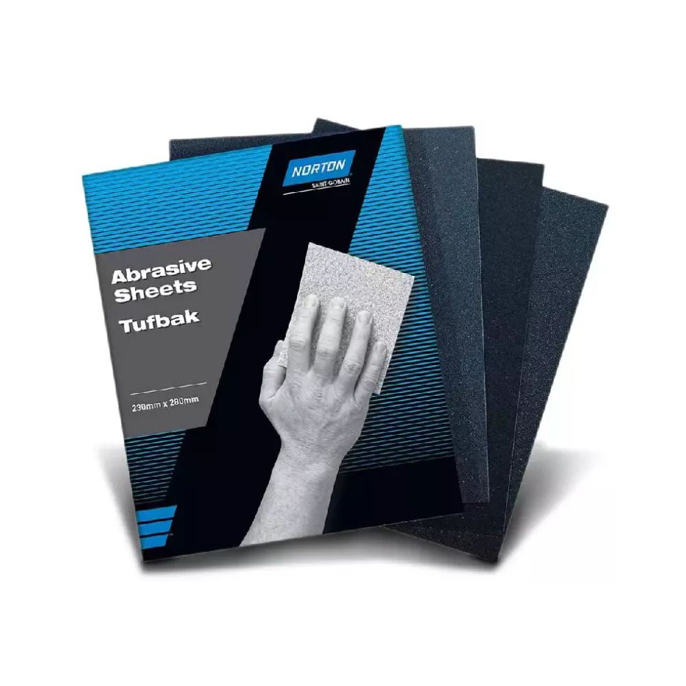 Norton Tufbak Waterproof Wet/Dry Sand Paper Sheets T419 Assorted Grits Multipack Professional