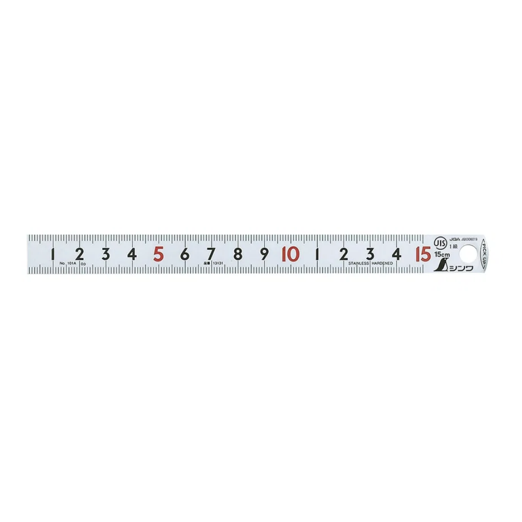 Shinwa Pick-Up Metric Ruler Stainless Steel 150mm