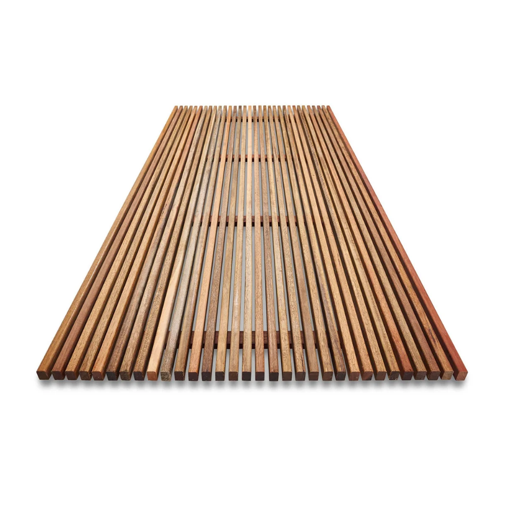 Spotted Gum Noosa 8mm Gap Pool Screens Oiled Finish