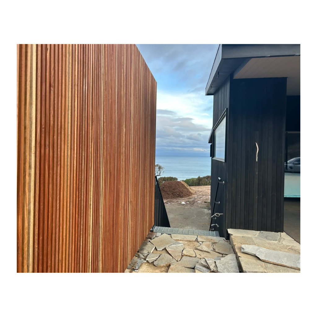 Spotted Gum Noosa 8mm Gap Pool Screens Raw Finish