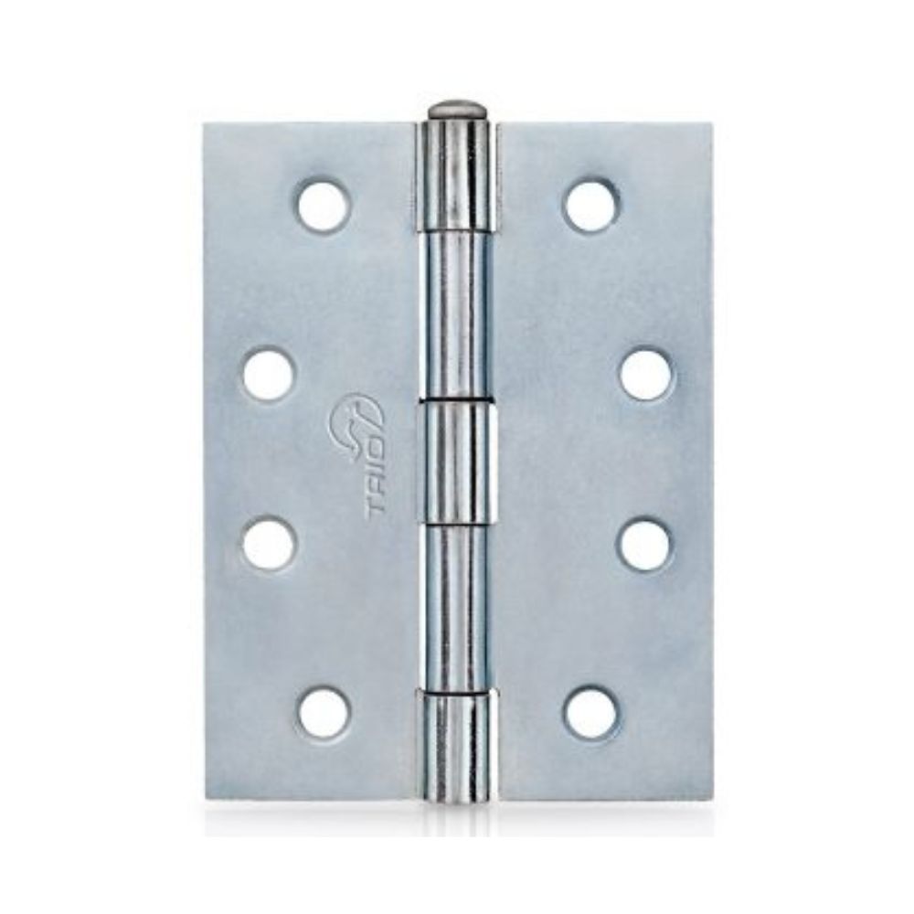 Trio Hinges Butt 100x75x1.6mm Loose and Fixed Pin Satin Chrome Stainless Steel Zinc Plated