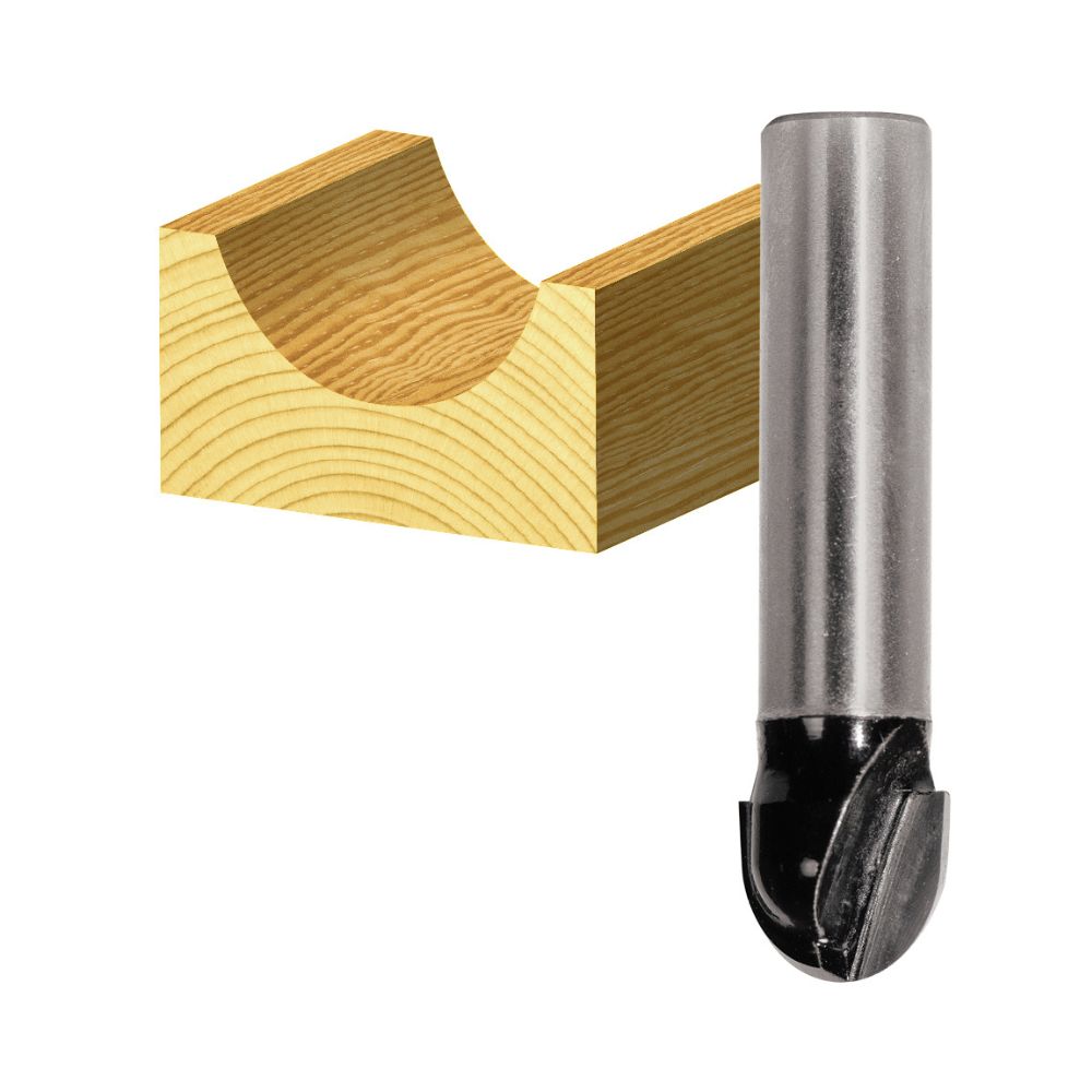 Carbitool 2 Flute – Core Box Bit – Carbide Tipped - 19MM - 1/2 SHK