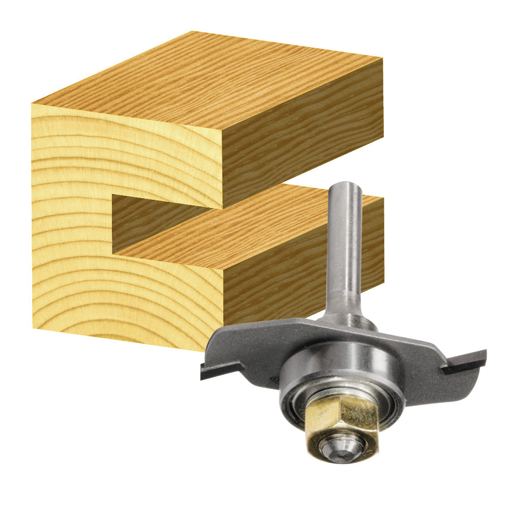 Carbitool 2 Flute Carbide Tipped Slot Cutter 1/4 inch Shank - 3.2mm and 4mm w/Bearing