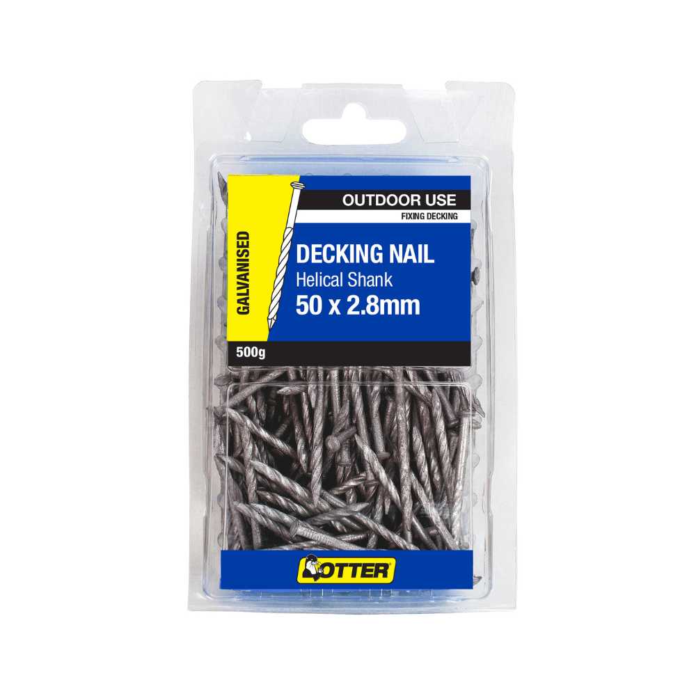 Otter Decking Nails Helical Decking Nail Galvanised 50mm X 2 80mm 50 otter-decking-nails-helical-decking-nail-galvanised-50mm-x-2-80mm-50