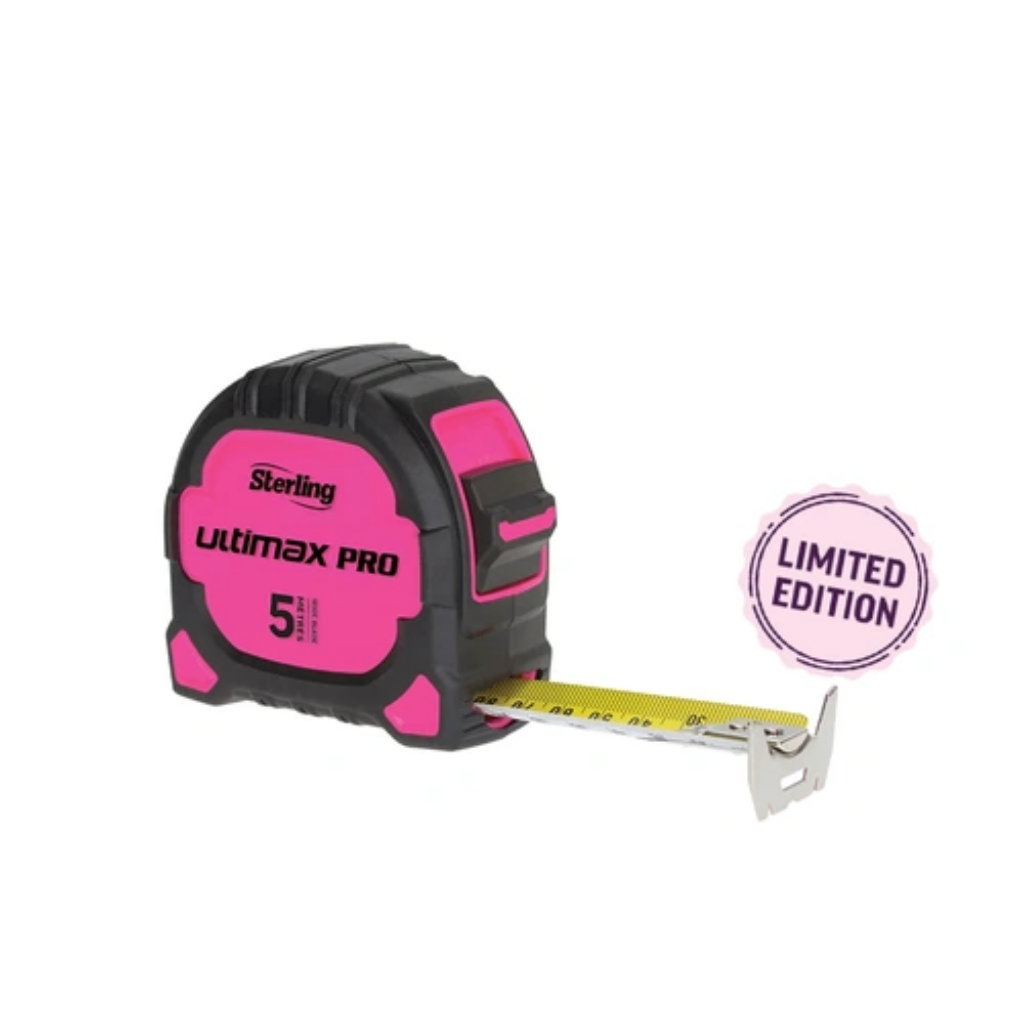 Sterling Pink Ultimax Pro Tape Measure 5m x 27mm