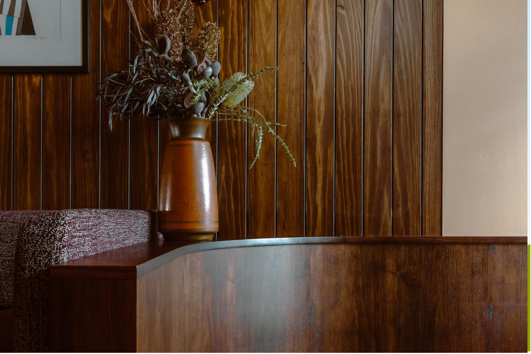 Touchwood Blackwood Veneer VJ Panelling on MDF Black