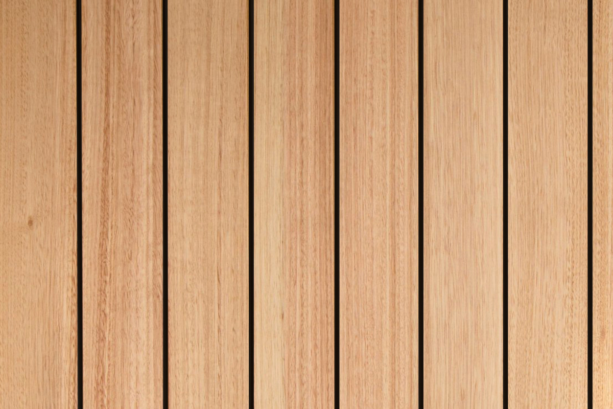 Touchwood Oak Veneer VJ Panelling on MDF Black