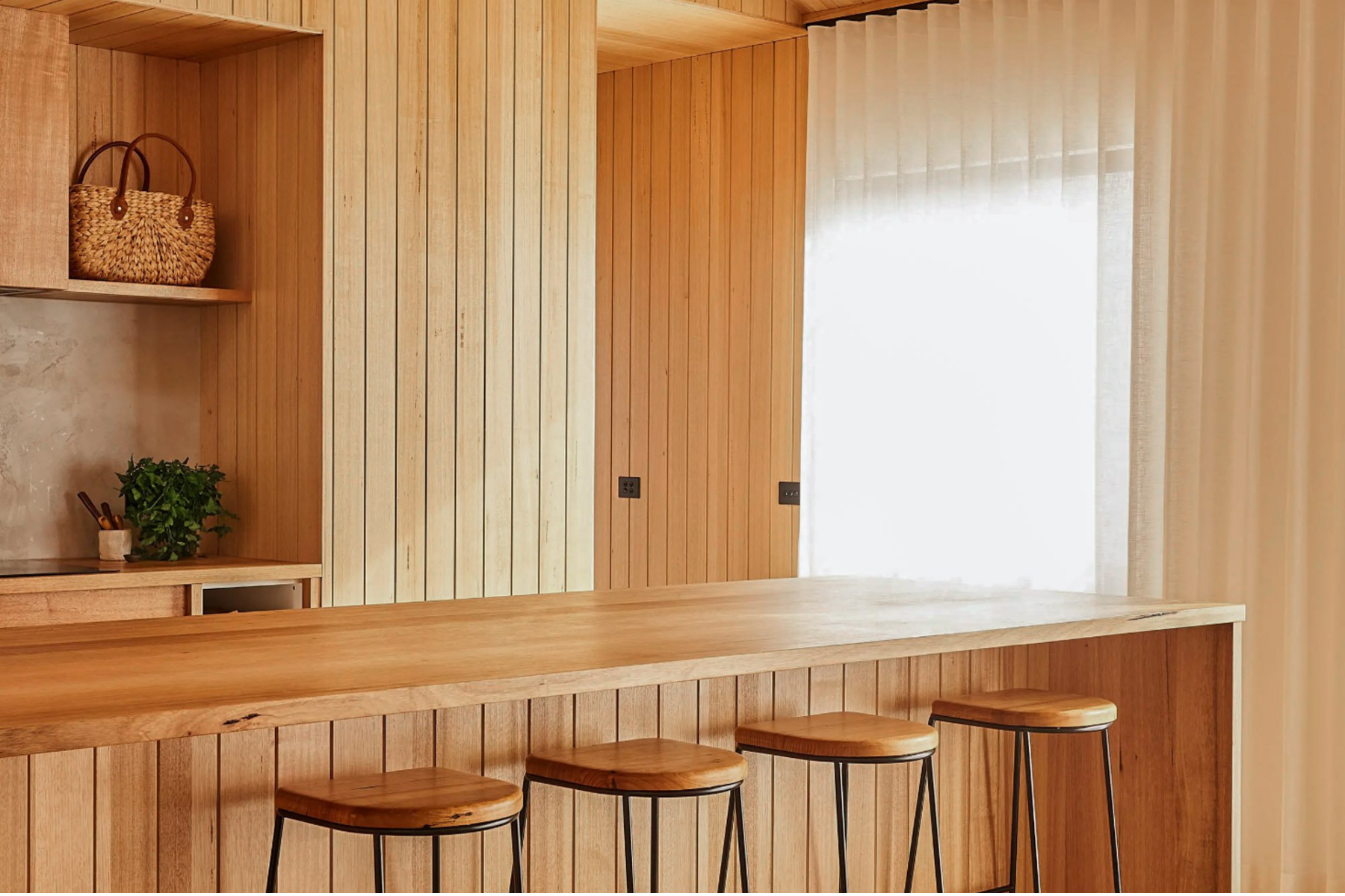 Touchwood Oak Veneer VJ Panelling on MDF Natural