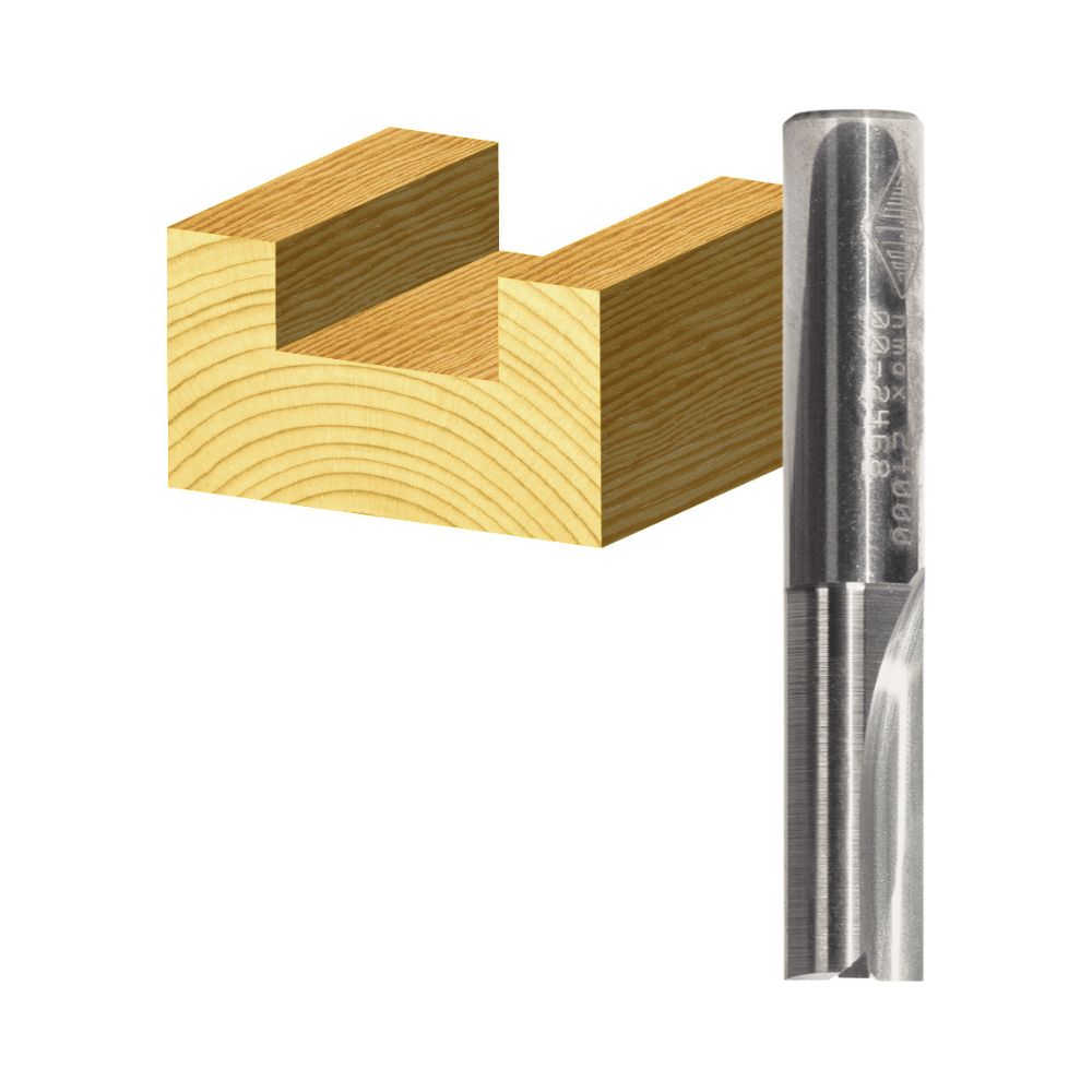 Carbitool 2 Flute Straight Flute Solid Carbide 6.35mm - Long Carbide 1/4 Shank