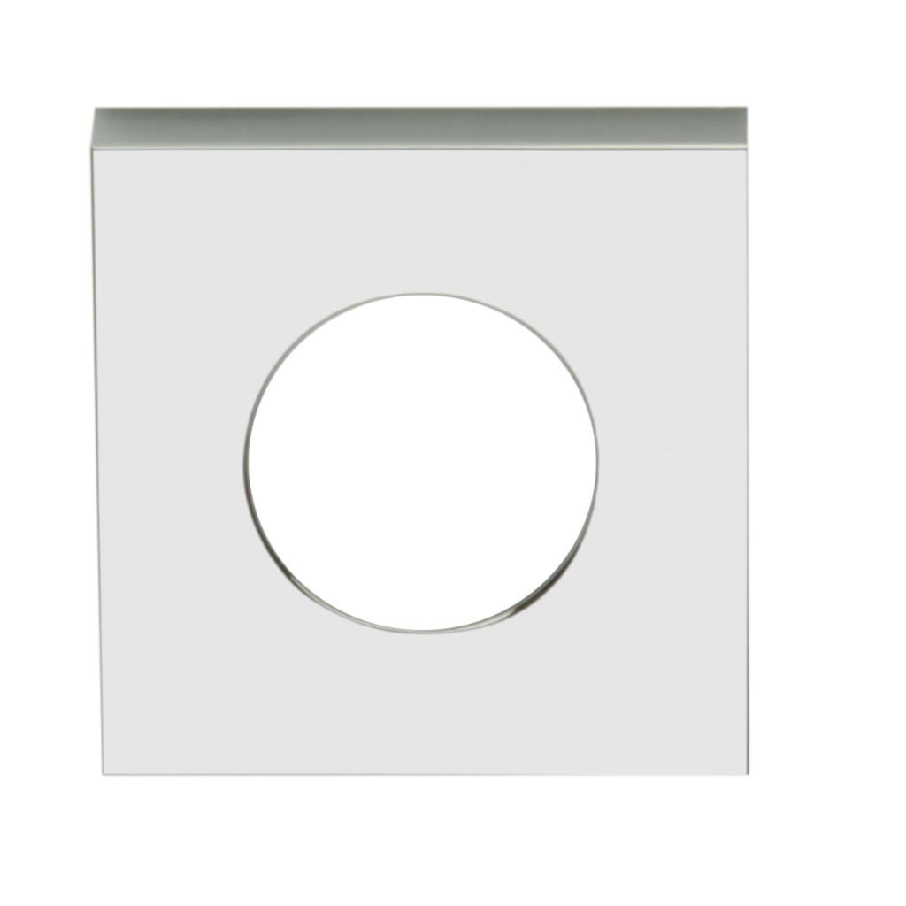 Lockwood Velocity Large Rose Square Trim Passage SC - 1 PAIR Satin Chrome Pearl