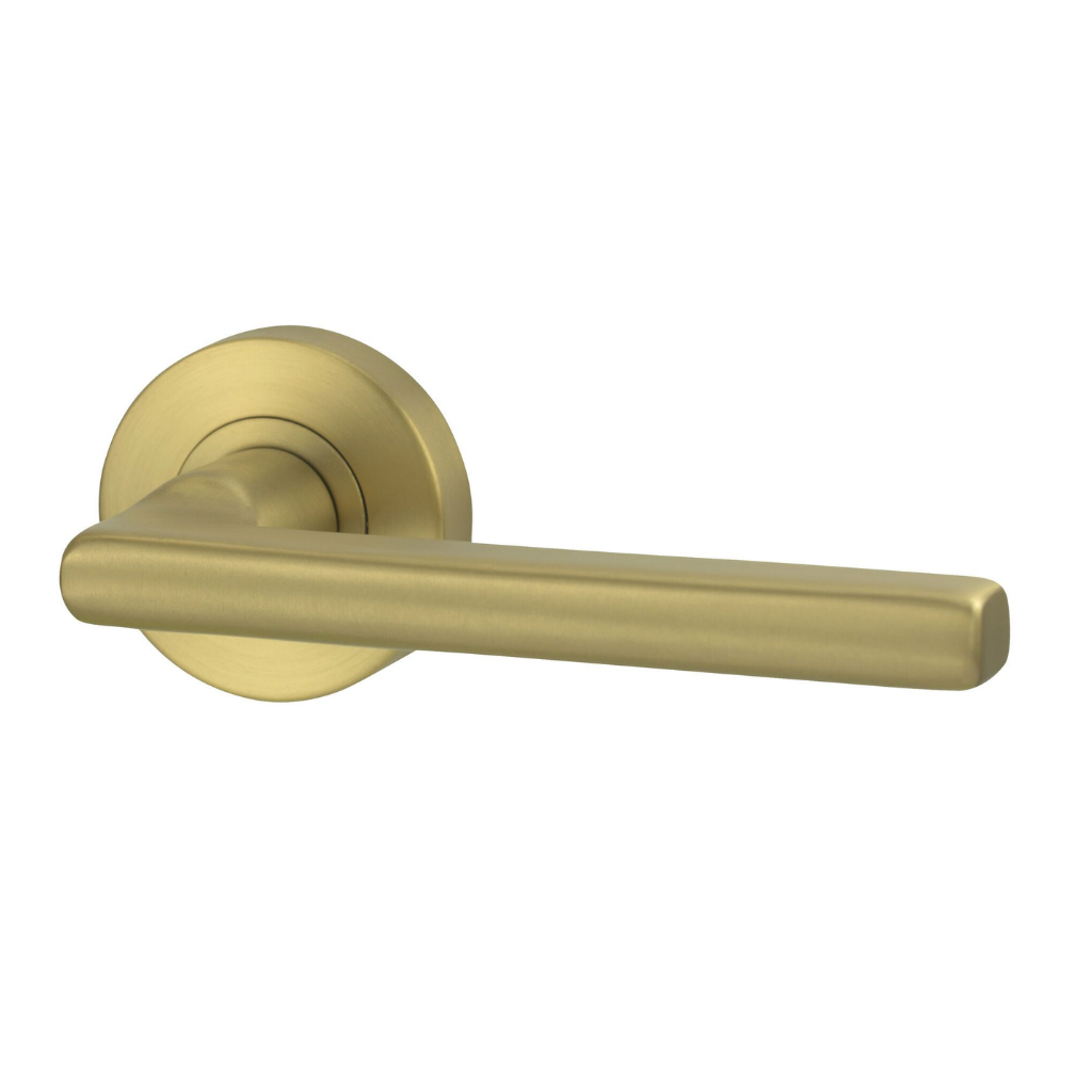 Lockwood Lever V4 Passage Set With Latch Satin Brass PVD