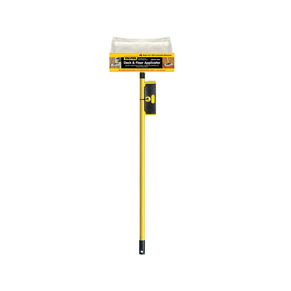 UNi-PRO Floor &amp; Decking Applicator With Adjustable Pole and Scrubbing Brush