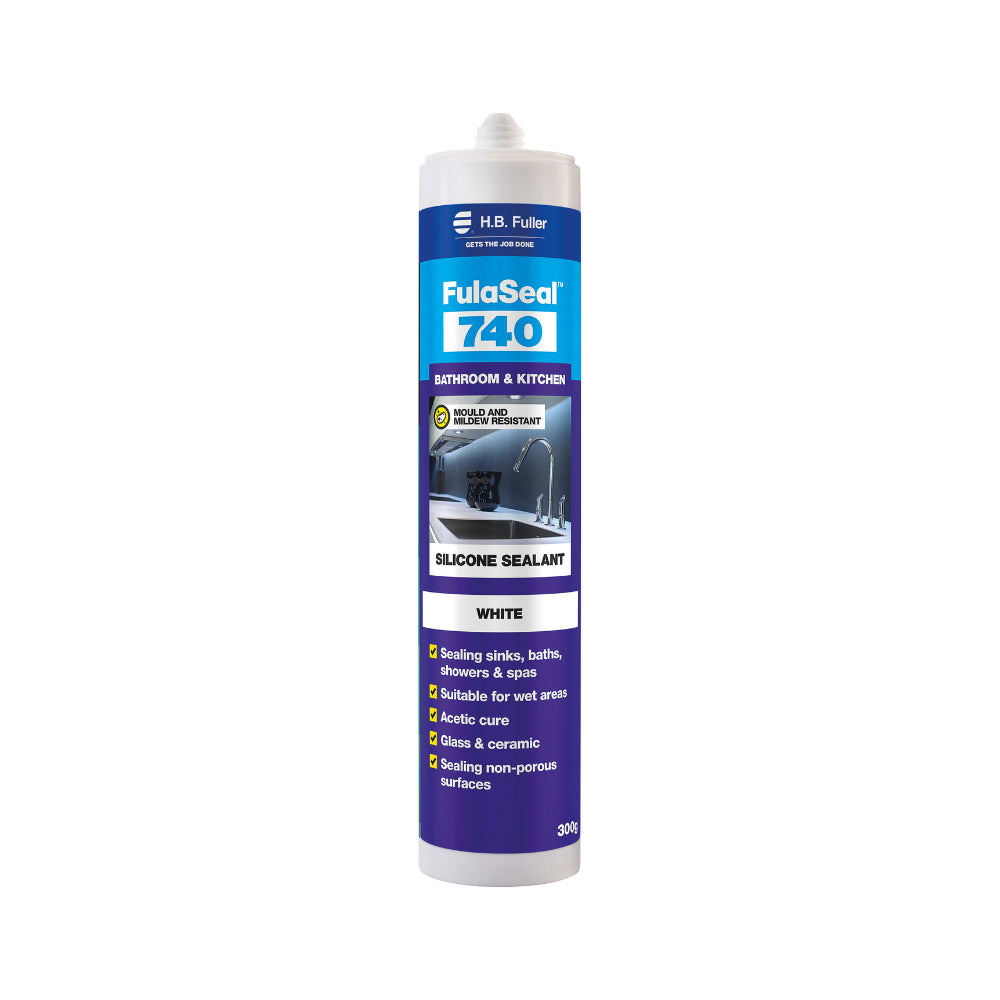 H.B. Fuller FulaSeal™ 740 Bathroom and Kitchen Silicone Sealant 300g - White