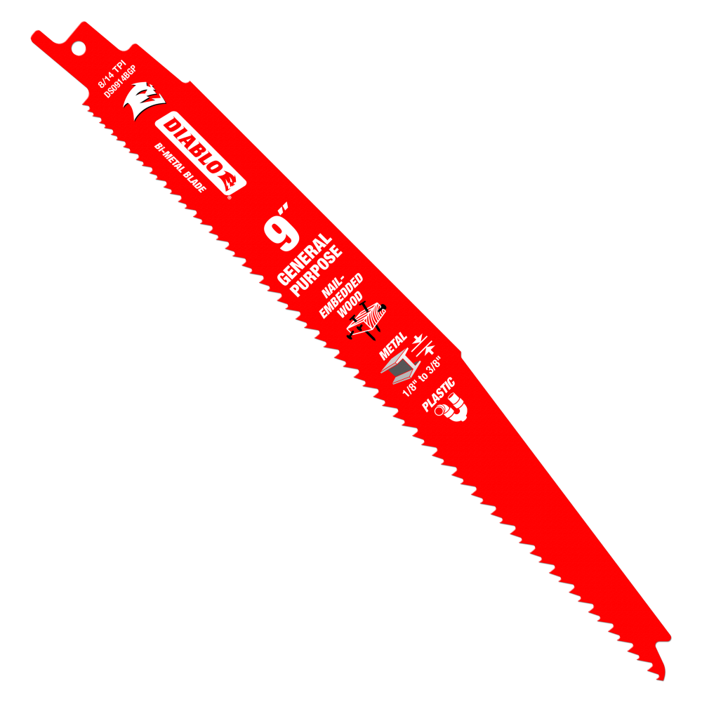 Diablo 229mm Bi-Metal Recip Blade for Nail-Embedded Wood, Metal, and Plastic 15-Pack